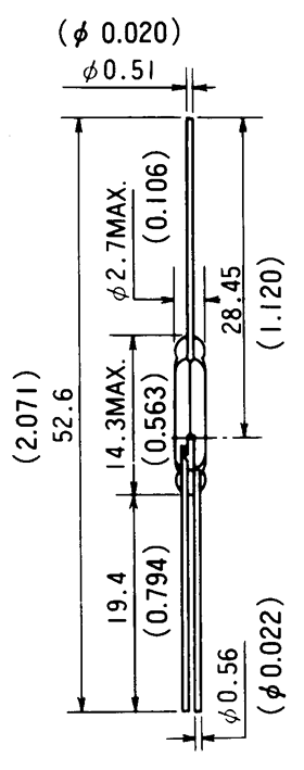 干簧管（磁性開關/磁簧開關）HYR-1555尺寸規(guī)格