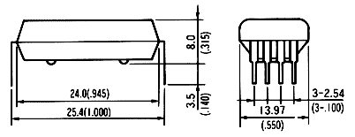 PE1B系列干簧繼電器（磁簧繼電器/舌簧繼電器）尺寸